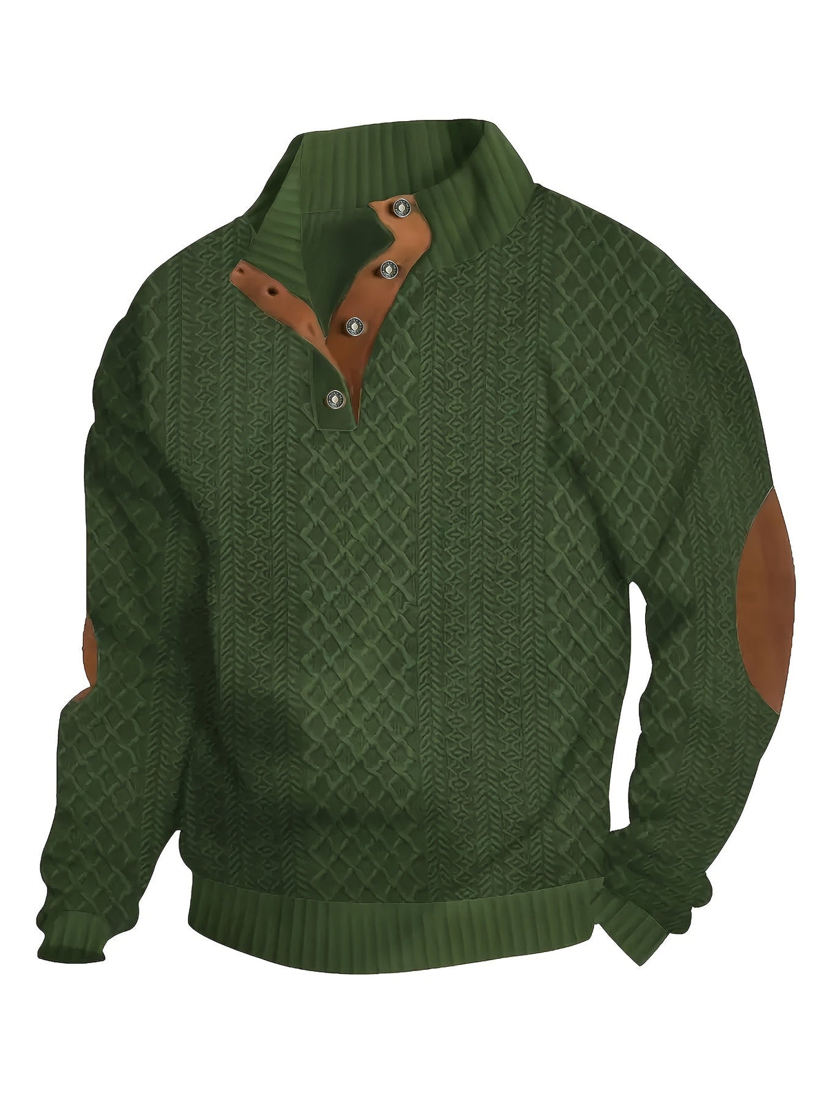 Stand Collar Button Henley Sweater for Men | Comfortable Knit Casual Wear