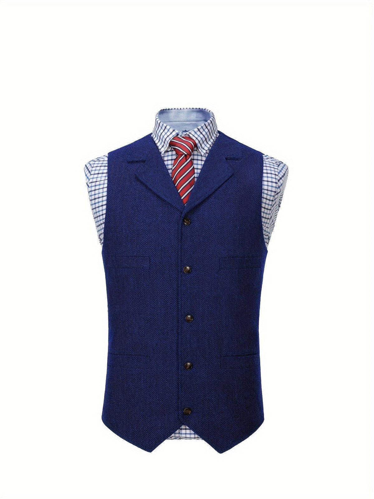 Herringbone Vest for Men | Heritage Style | Warm Wool Blend | Casual Wear