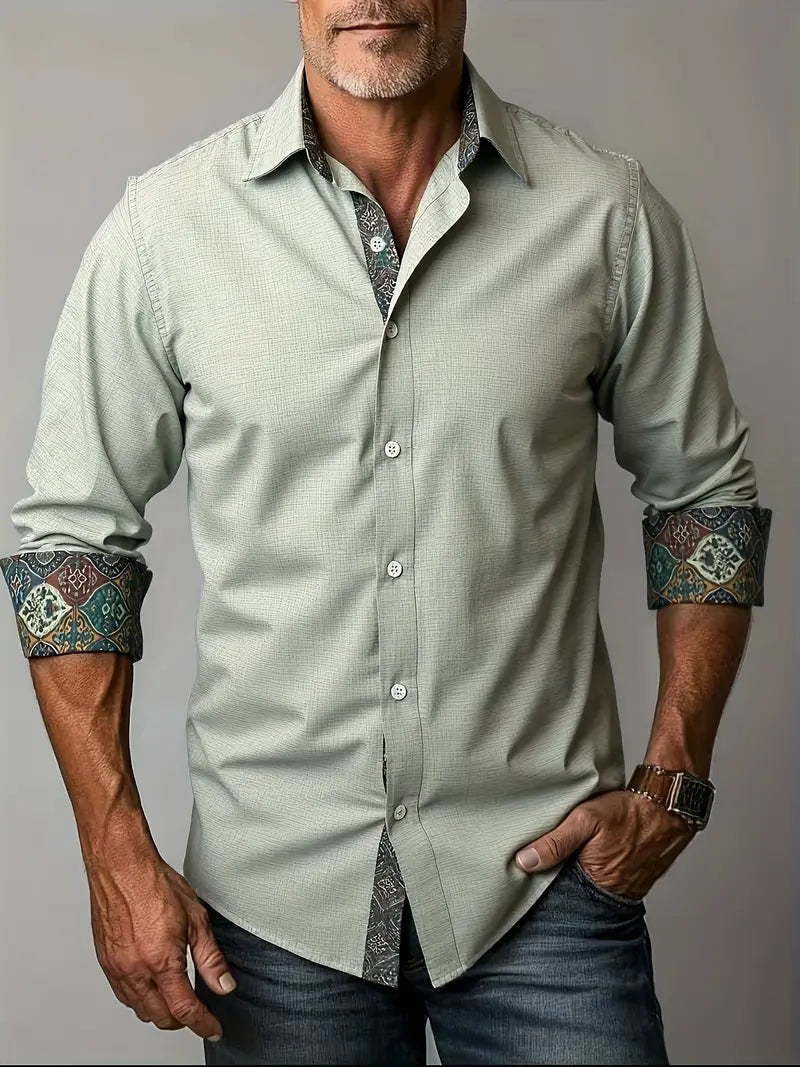Tailored Button-Up Shirt | Cotton Blend | Classic Fit | Men's Dress Shirt