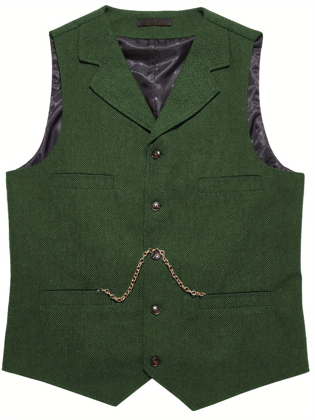 Herringbone Waistcoat in Refined Fabric for Formal or Smart-Casual Wear