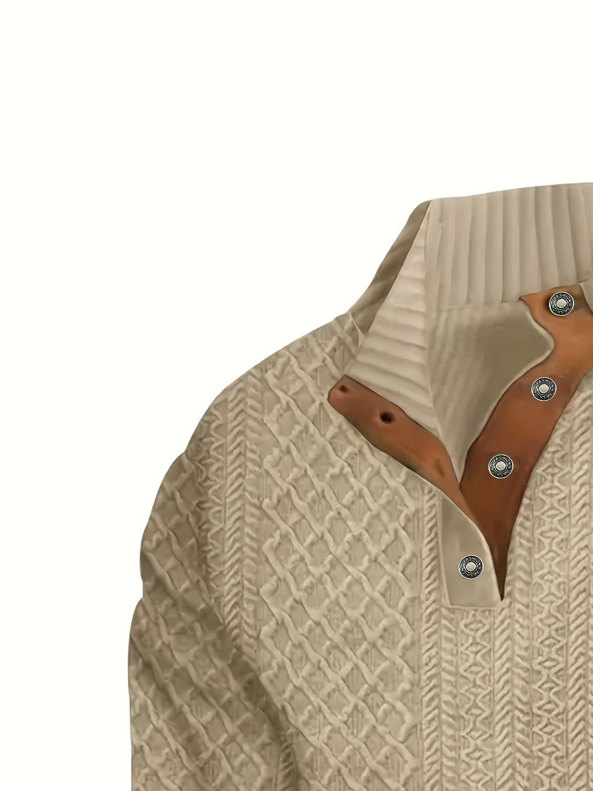 Stand Collar Button Henley Sweater for Men | Comfortable Knit Casual Wear