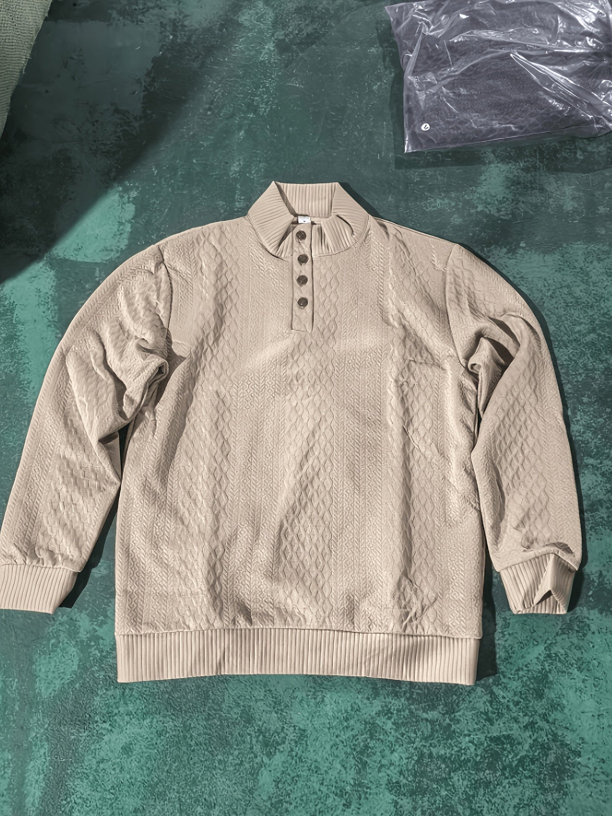 Stand Collar Button Henley Sweater for Men | Comfortable Knit Casual Wear