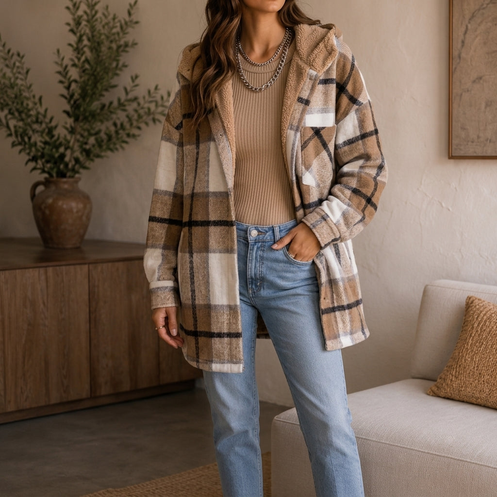 Women's Wool Knit Jacket – Elegant Cardigan, Button Front, Cozy Autumn/Winter Outerwear