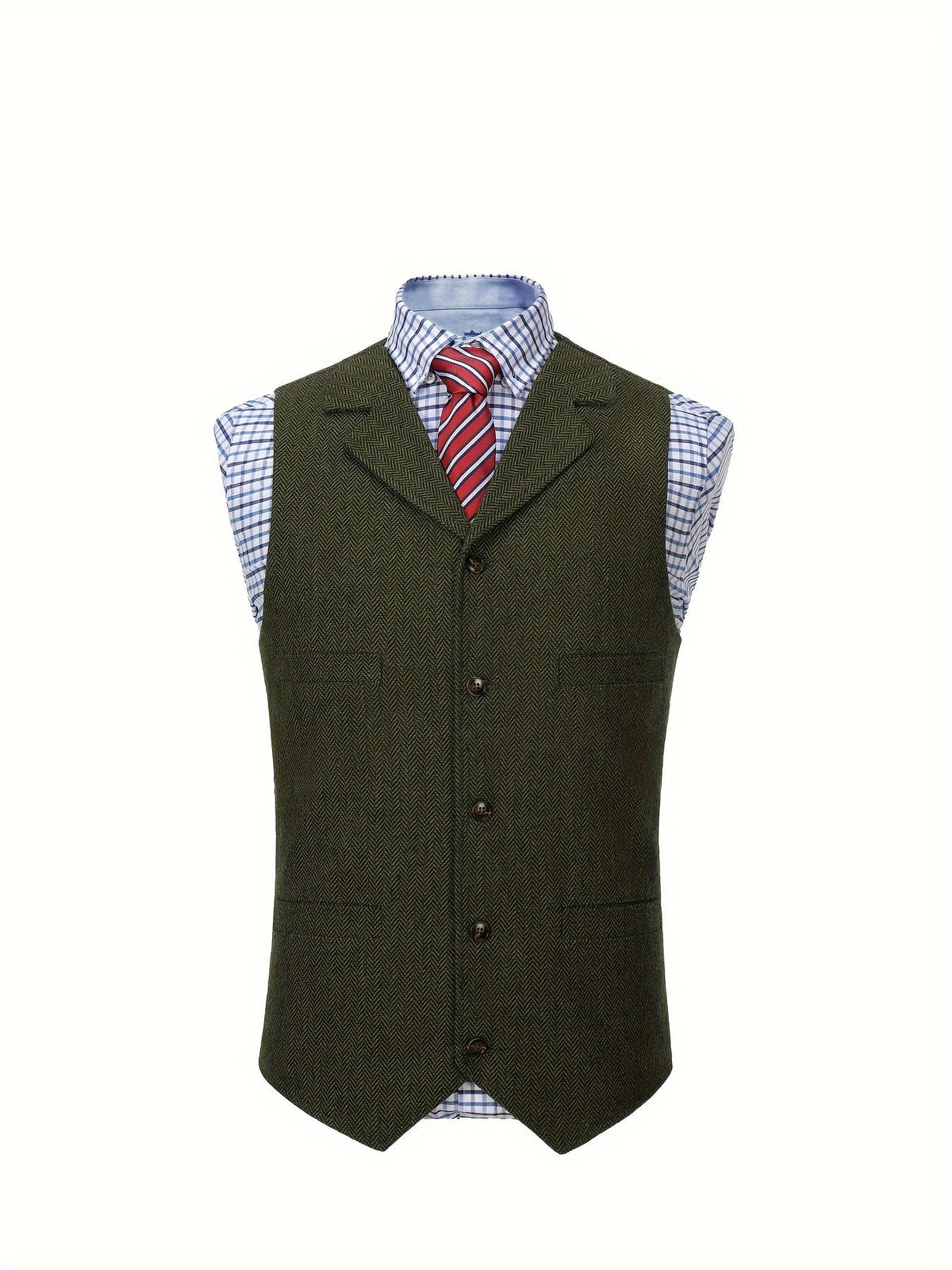 Herringbone Vest for Men | Heritage Style | Warm Wool Blend | Casual Wear