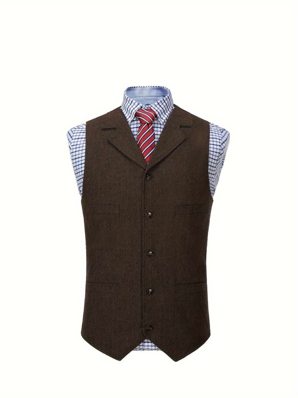 Herringbone Vest for Men | Heritage Style | Warm Wool Blend | Casual Wear