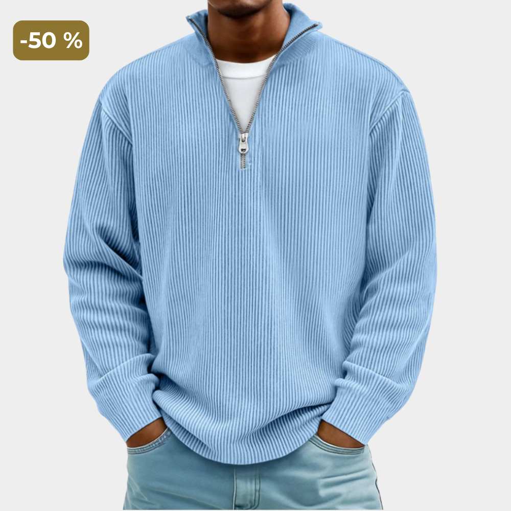 High Neck Zipper Sweater | Stylish Knit Pullover for Casual Wear