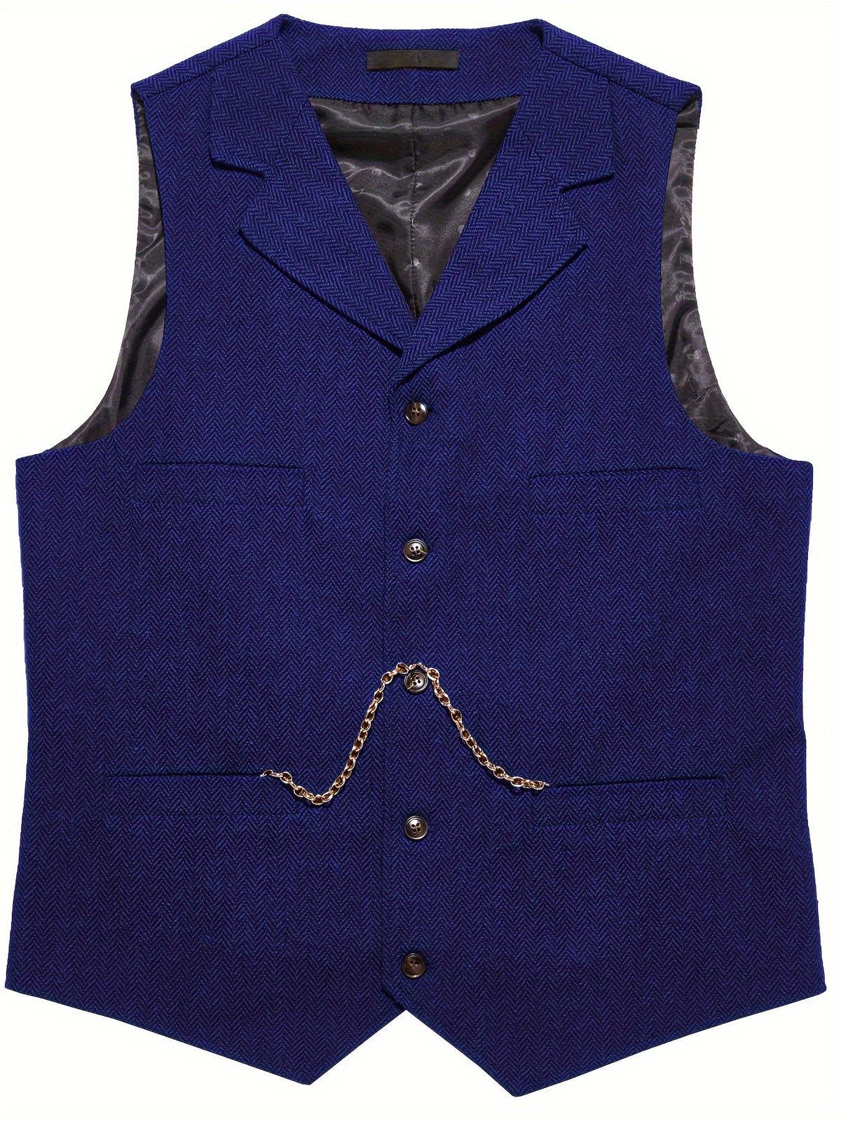 Herringbone Waistcoat in Refined Fabric for Formal or Smart-Casual Wear