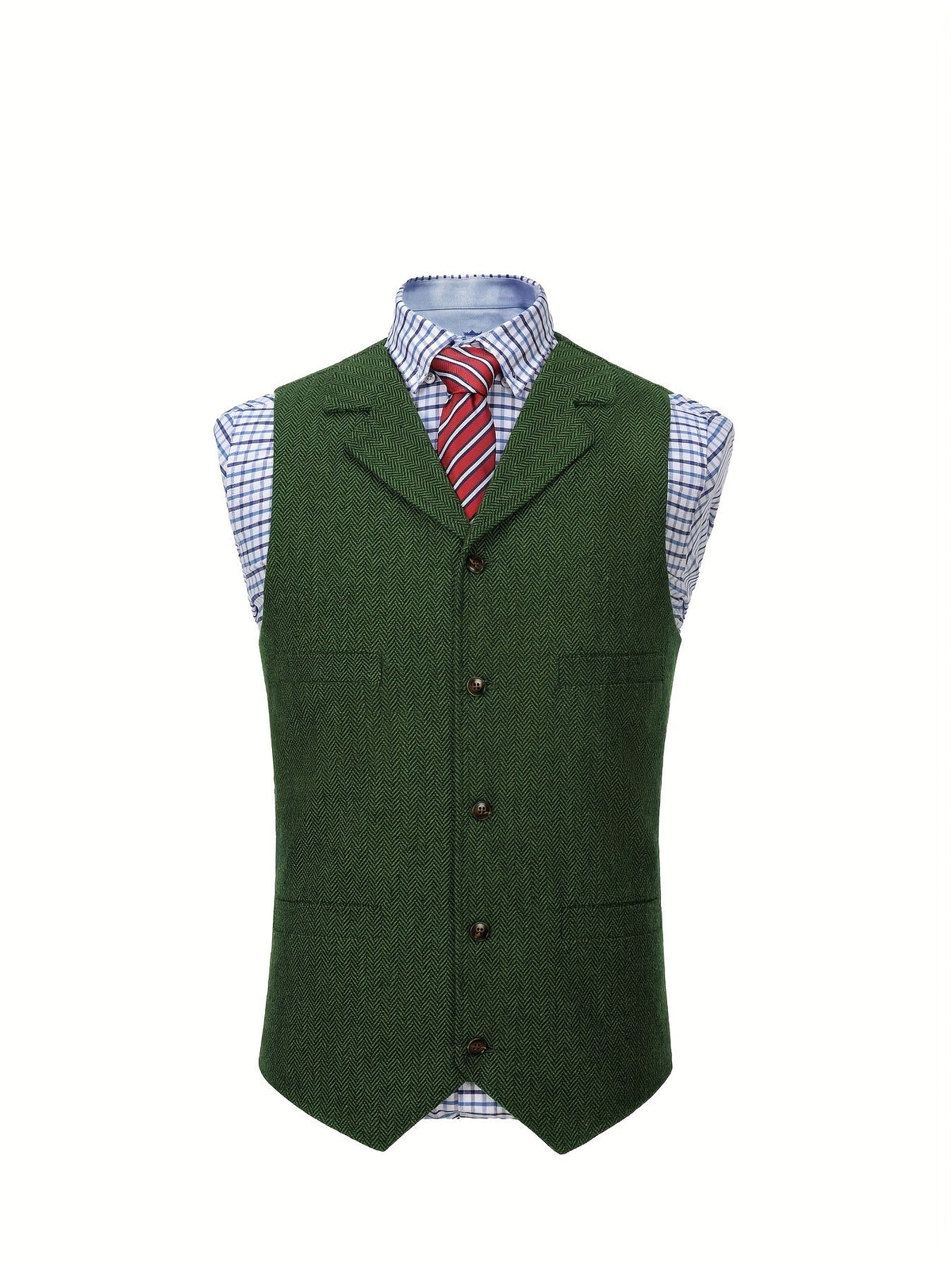 Herringbone Vest for Men | Heritage Style | Warm Wool Blend | Casual Wear