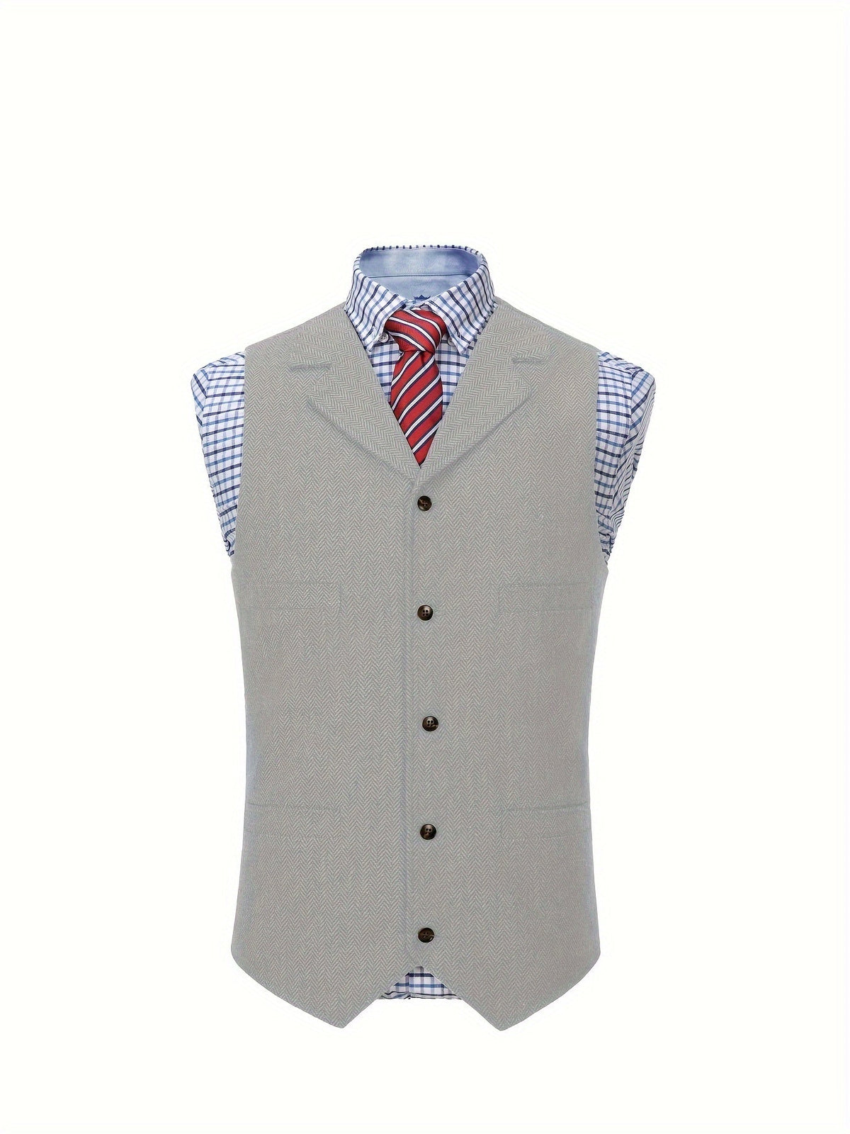 Herringbone Vest for Men | Heritage Style | Warm Wool Blend | Casual Wear