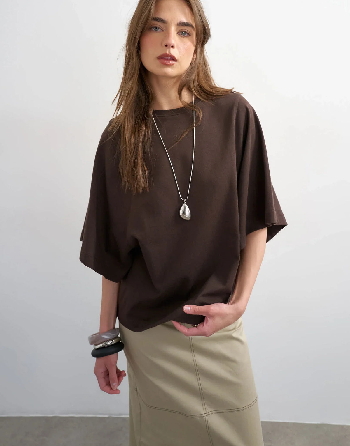 Batwing T-Shirt – Women's Oversized Short Sleeve Top, Casual Everyday Style