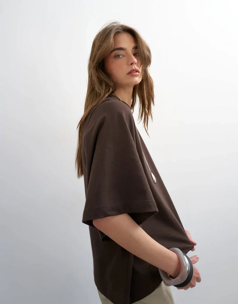 Batwing T-Shirt – Women's Oversized Short Sleeve Top, Casual Everyday Style