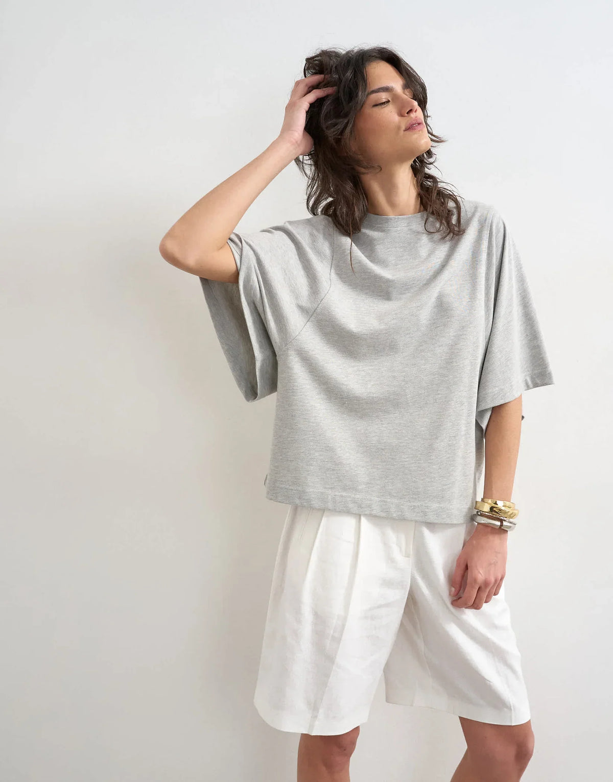 Batwing T-Shirt – Women's Oversized Short Sleeve Top, Casual Everyday Style