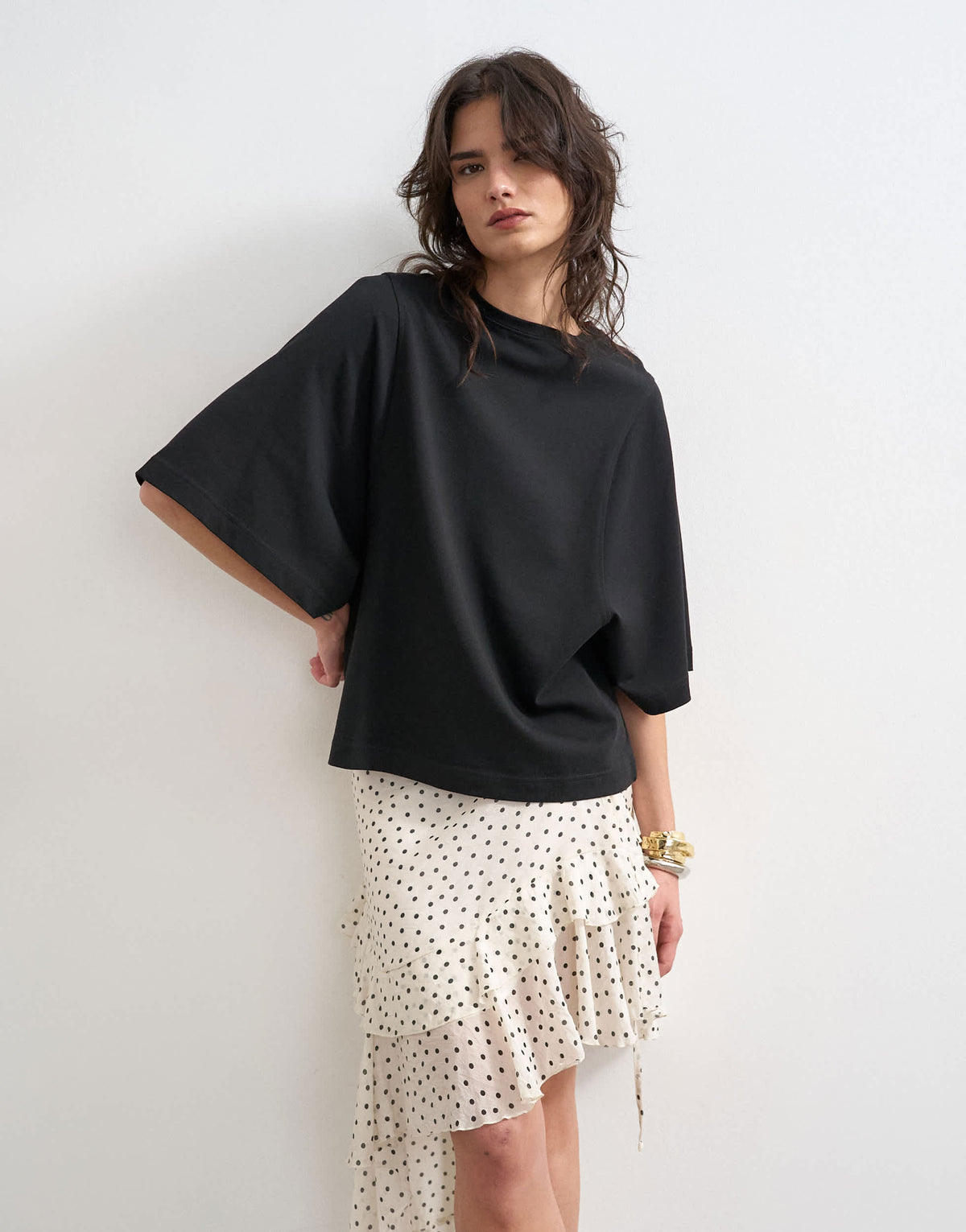 Batwing T-Shirt – Women's Oversized Short Sleeve Top, Casual Everyday Style