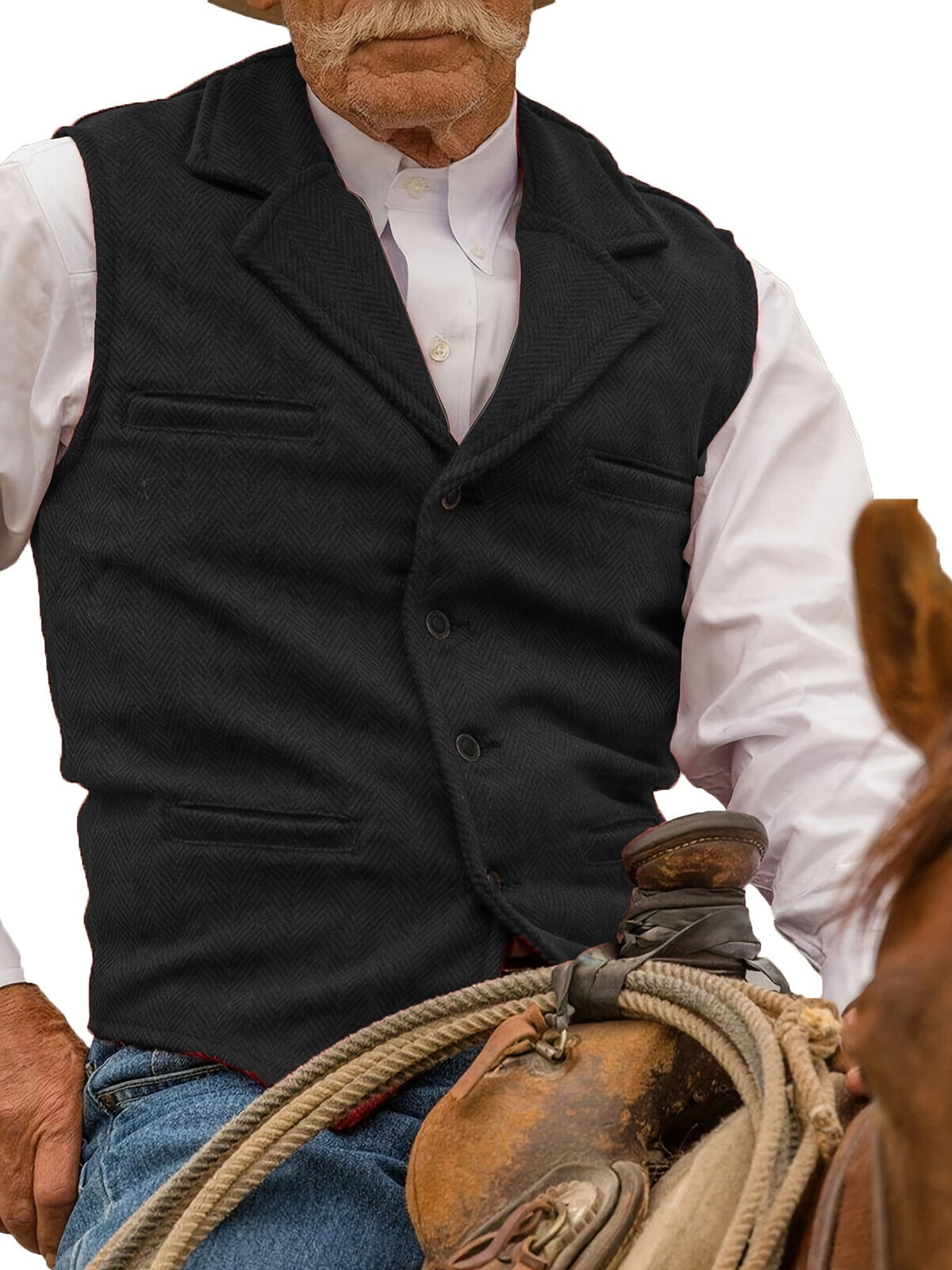 Herringbone Vest for Men | Heritage Style | Warm Wool Blend | Casual Wear