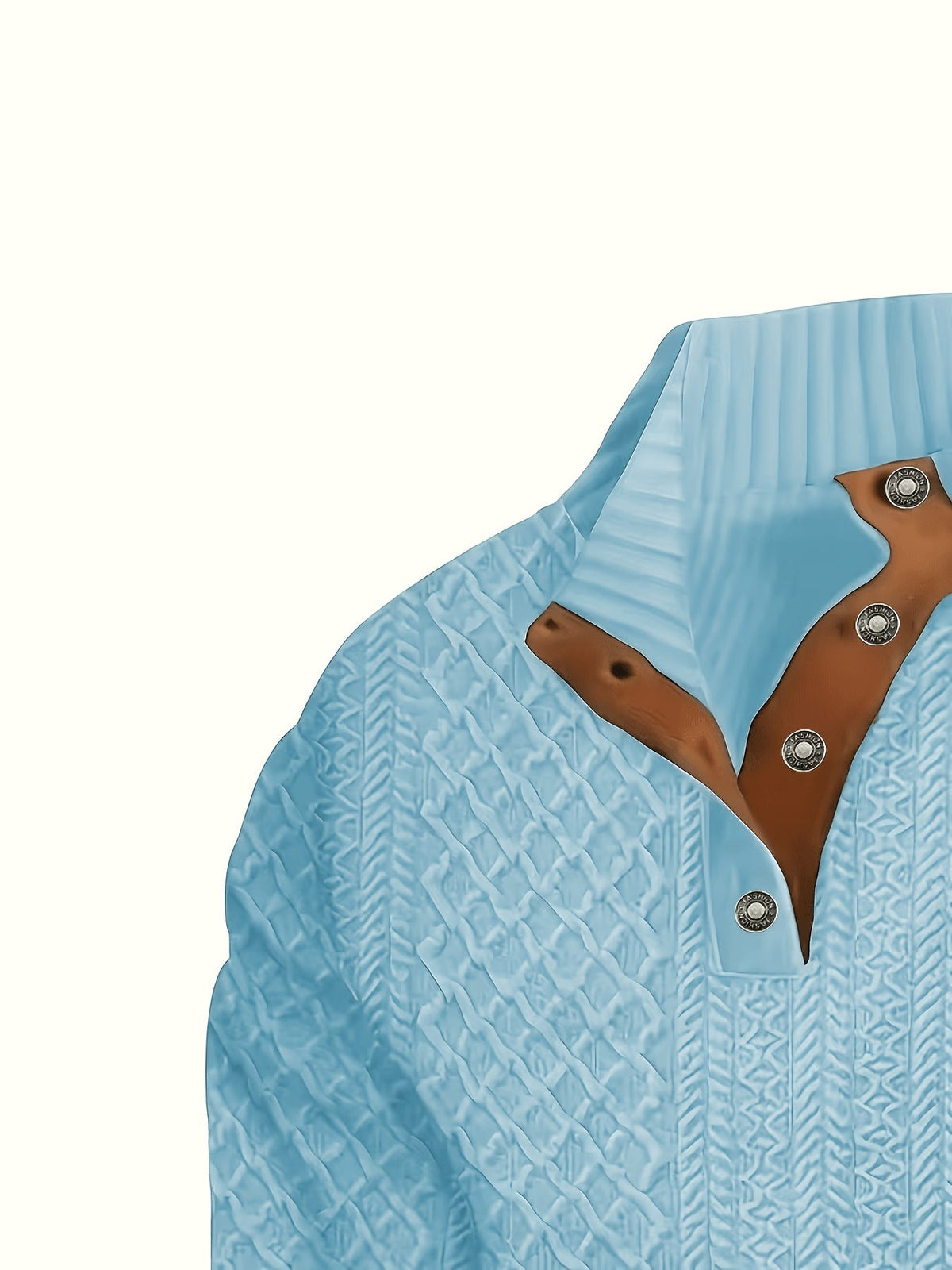 Stand Collar Button Henley Sweater for Men | Comfortable Knit Casual Wear