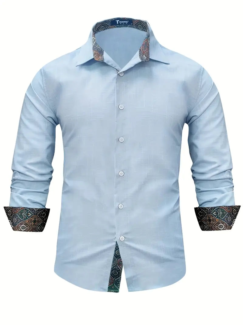 Tailored Button-Up Shirt | Cotton Blend | Classic Fit | Men's Dress Shirt