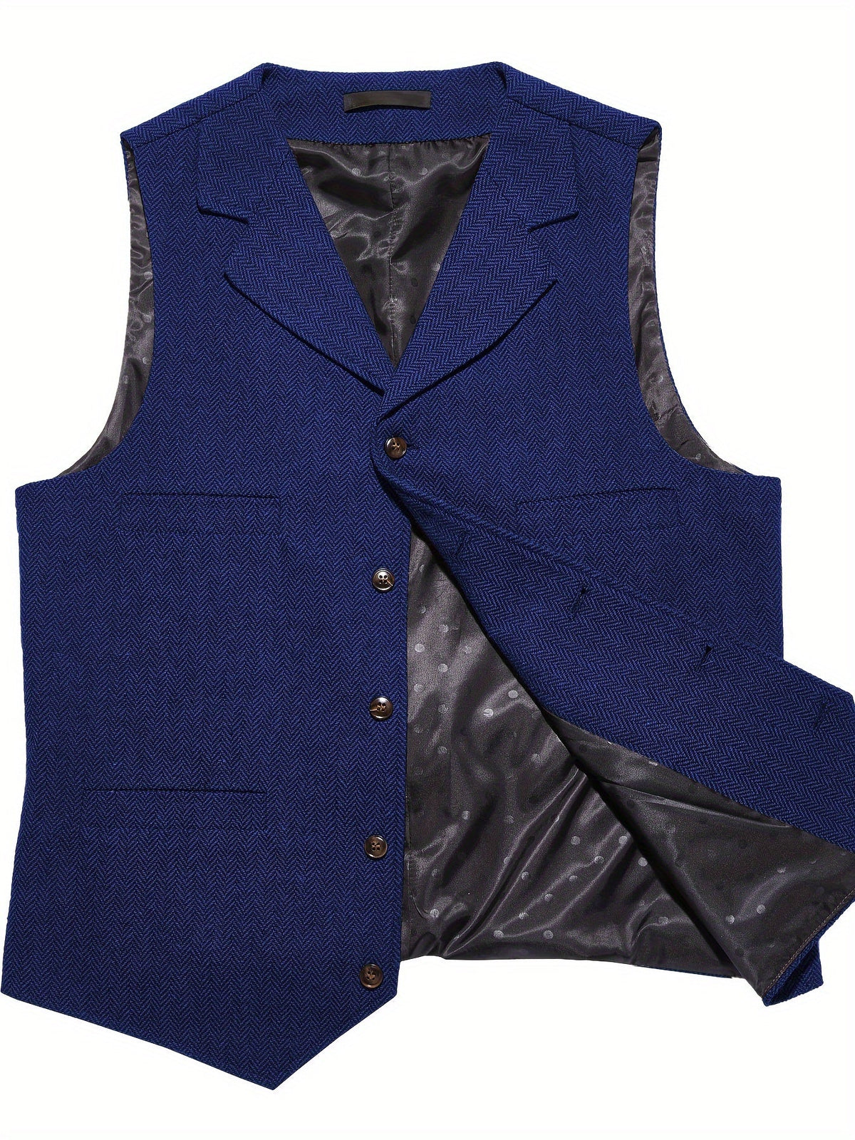 Herringbone Waistcoat in Refined Fabric for Formal or Smart-Casual Wear