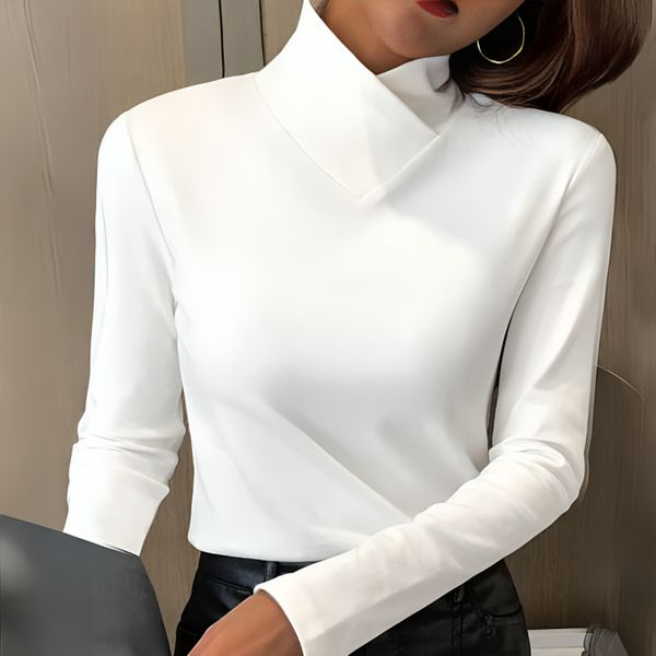 Sculpted Soft-Touch Turtleneck Sweater for Women - Cozy Casual Wear