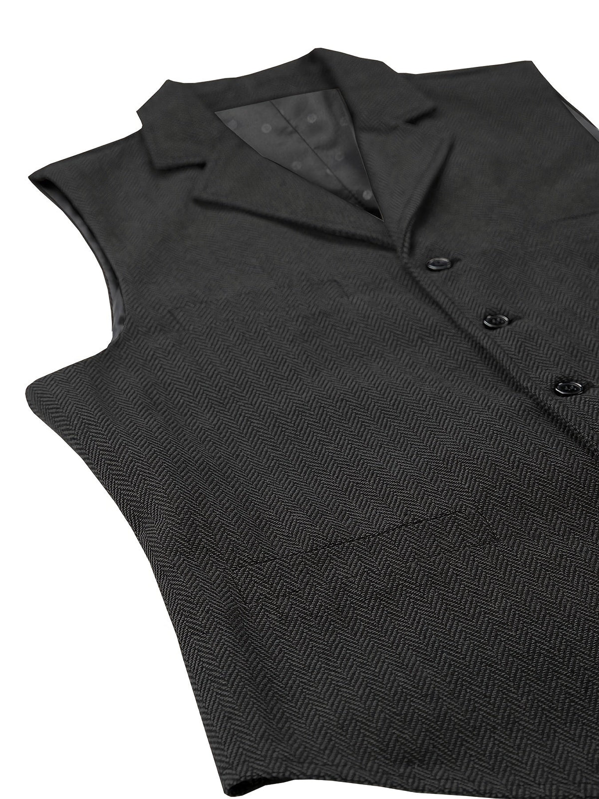 Herringbone Waistcoat in Refined Fabric for Formal or Smart-Casual Wear