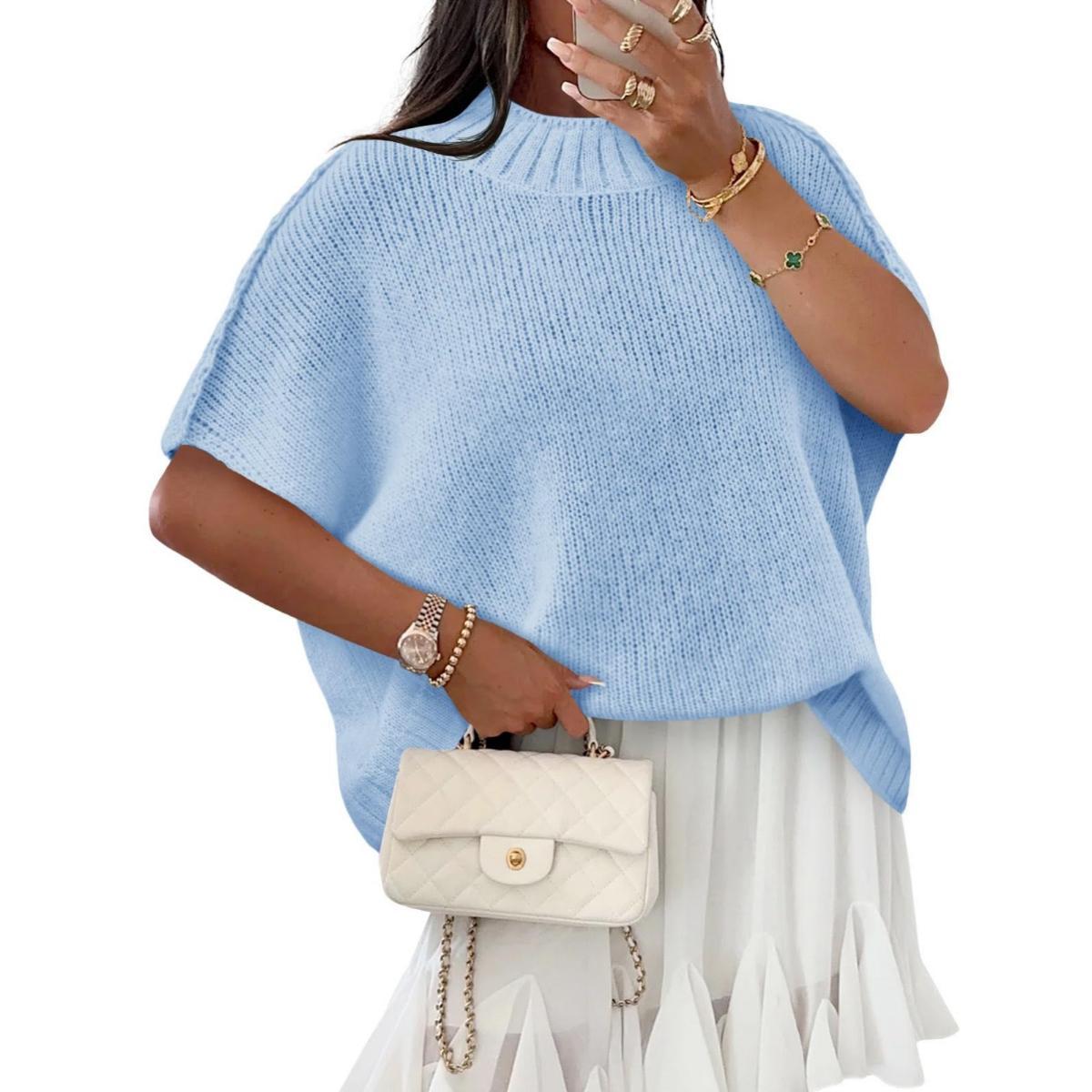 Oversized Women's Knit Sweater - Cozy Casual Pullover for Everyday Wear