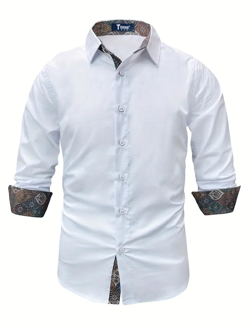 Tailored Button-Up Shirt | Cotton Blend | Classic Fit | Men's Dress Shirt
