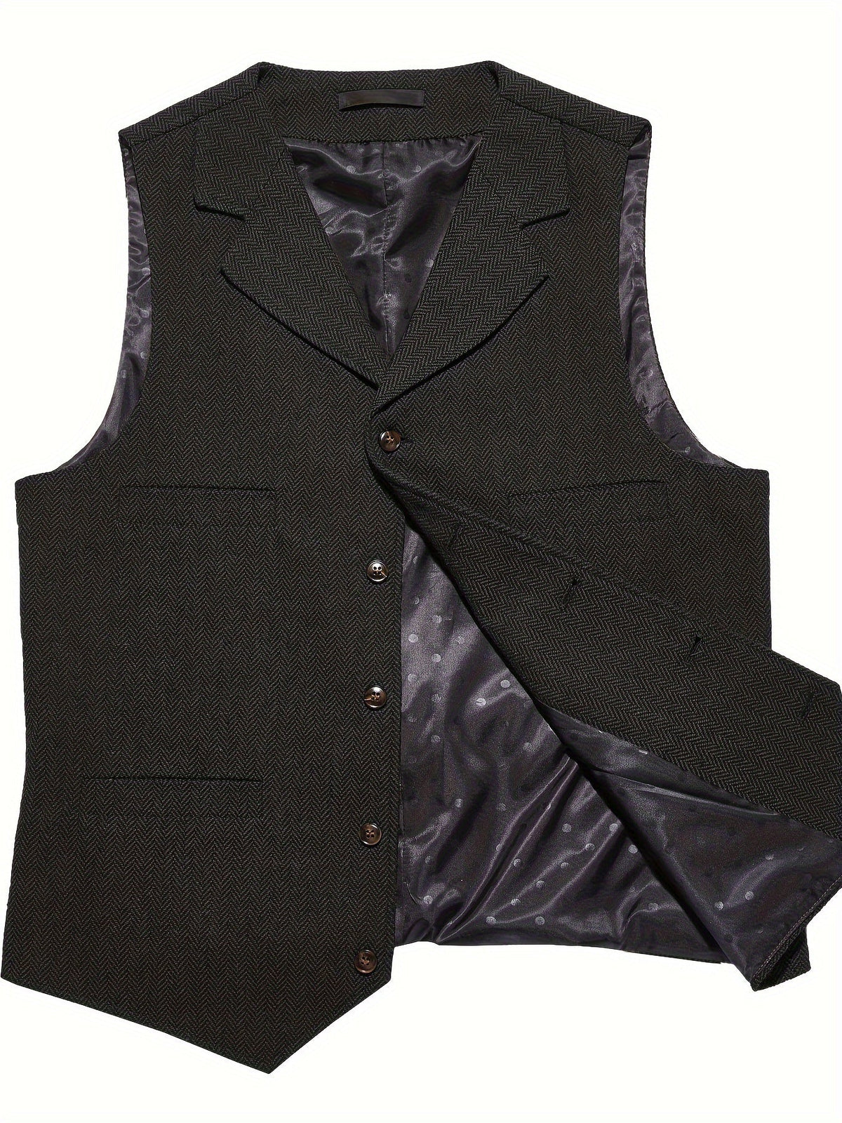 Herringbone Waistcoat in Refined Fabric for Formal or Smart-Casual Wear