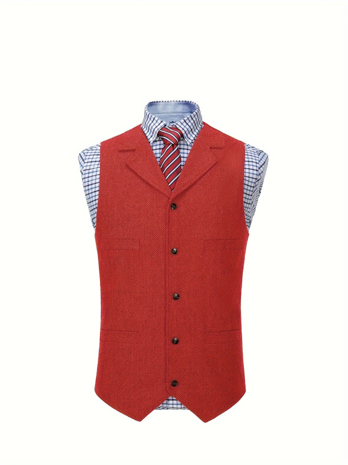 Herringbone Vest for Men | Heritage Style | Warm Wool Blend | Casual Wear