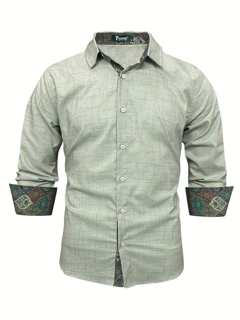 Tailored Button-Up Shirt | Cotton Blend | Classic Fit | Men's Dress Shirt