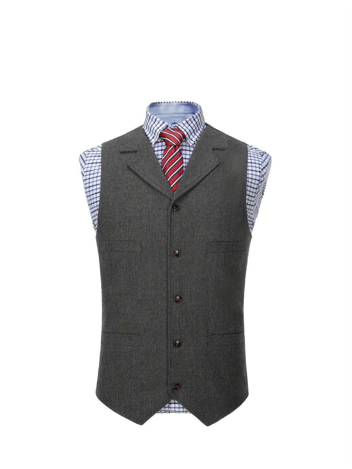 Herringbone Vest for Men | Heritage Style | Warm Wool Blend | Casual Wear