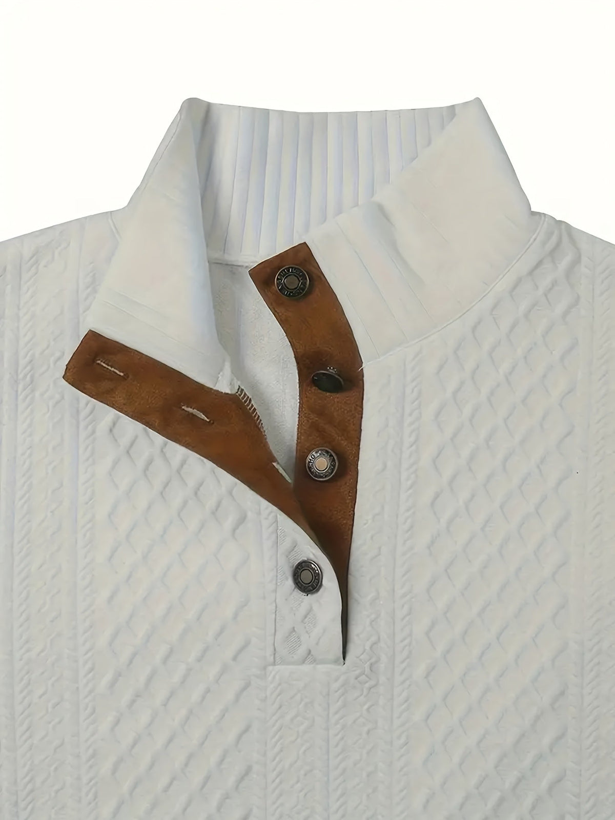 Stand Collar Button Henley Sweater for Men | Comfortable Knit Casual Wear