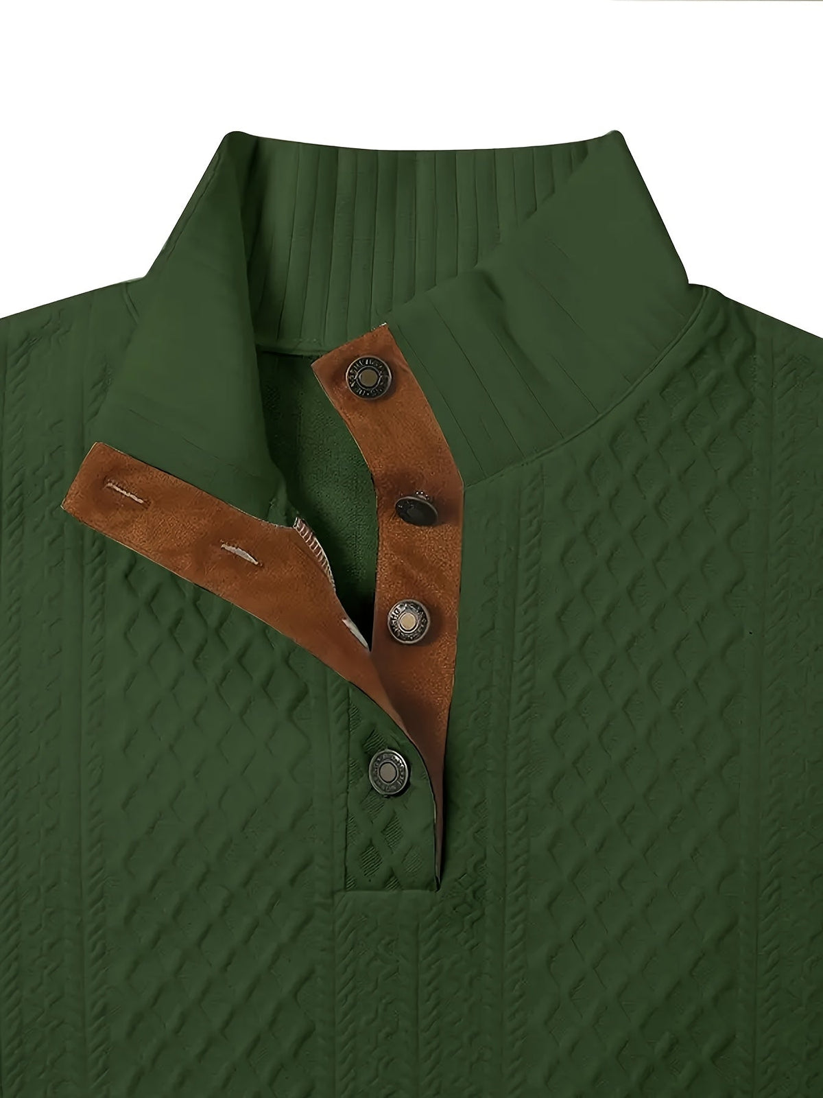 Stand Collar Button Henley Sweater for Men | Comfortable Knit Casual Wear