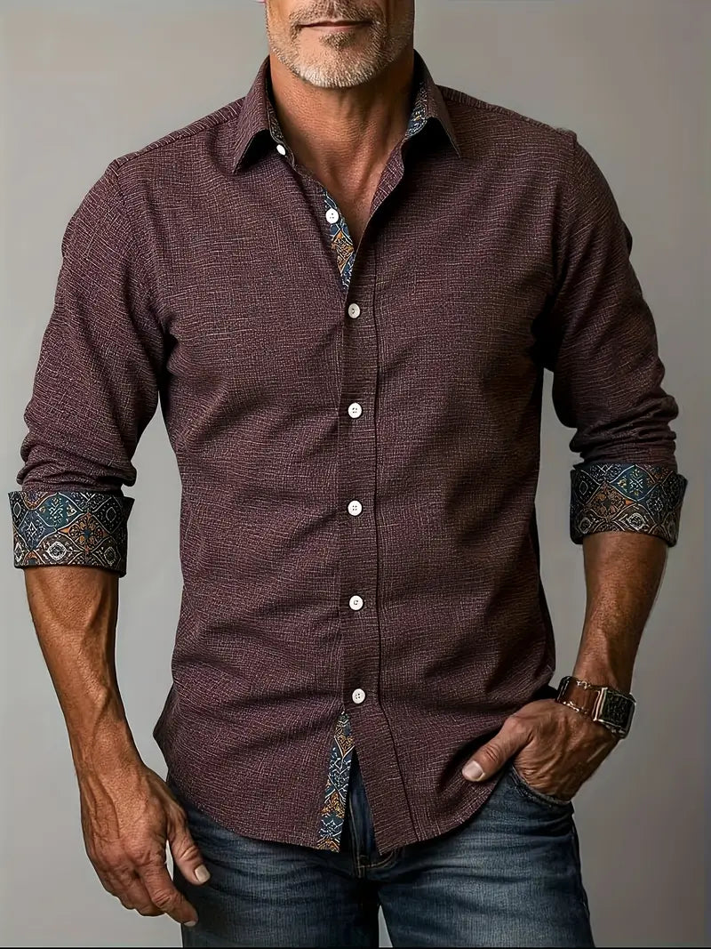 Tailored Button-Up Shirt | Cotton Blend | Classic Fit | Men's Dress Shirt