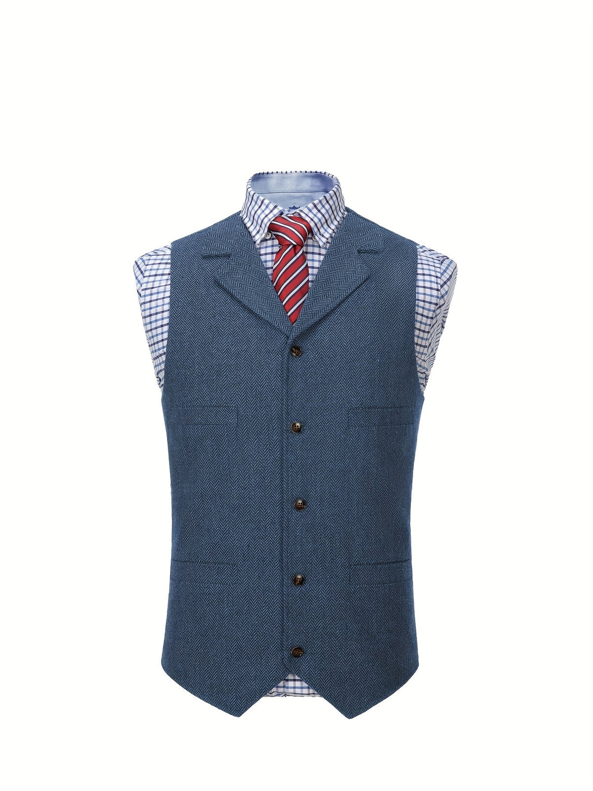 Herringbone Vest for Men | Heritage Style | Warm Wool Blend | Casual Wear