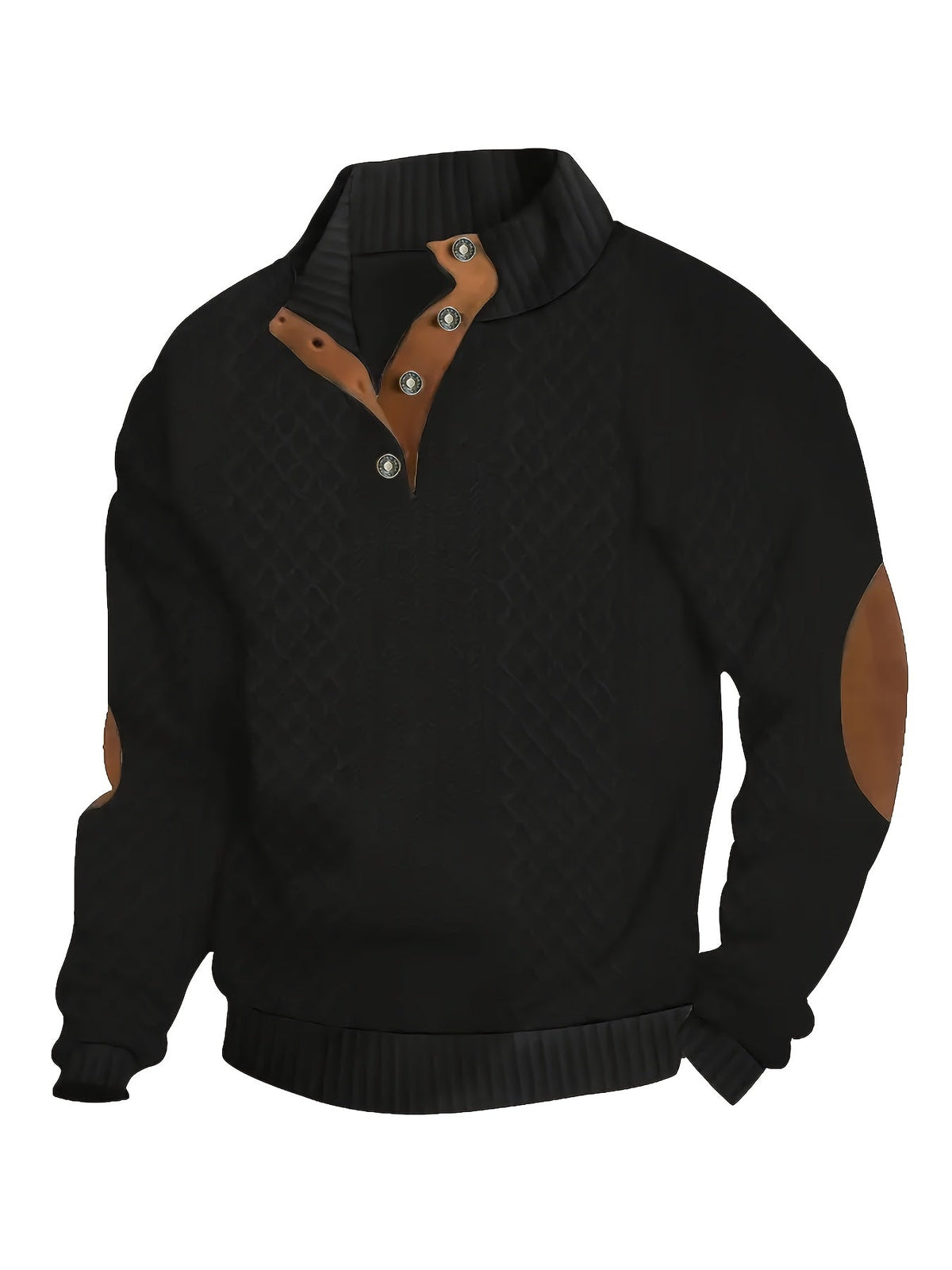 Stand Collar Button Henley Sweater for Men | Comfortable Knit Casual Wear