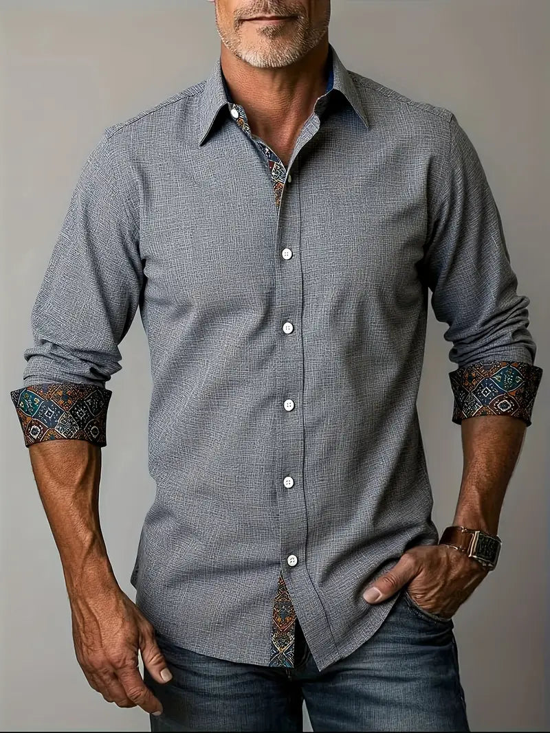 Tailored Button-Up Shirt | Cotton Blend | Classic Fit | Men's Dress Shirt
