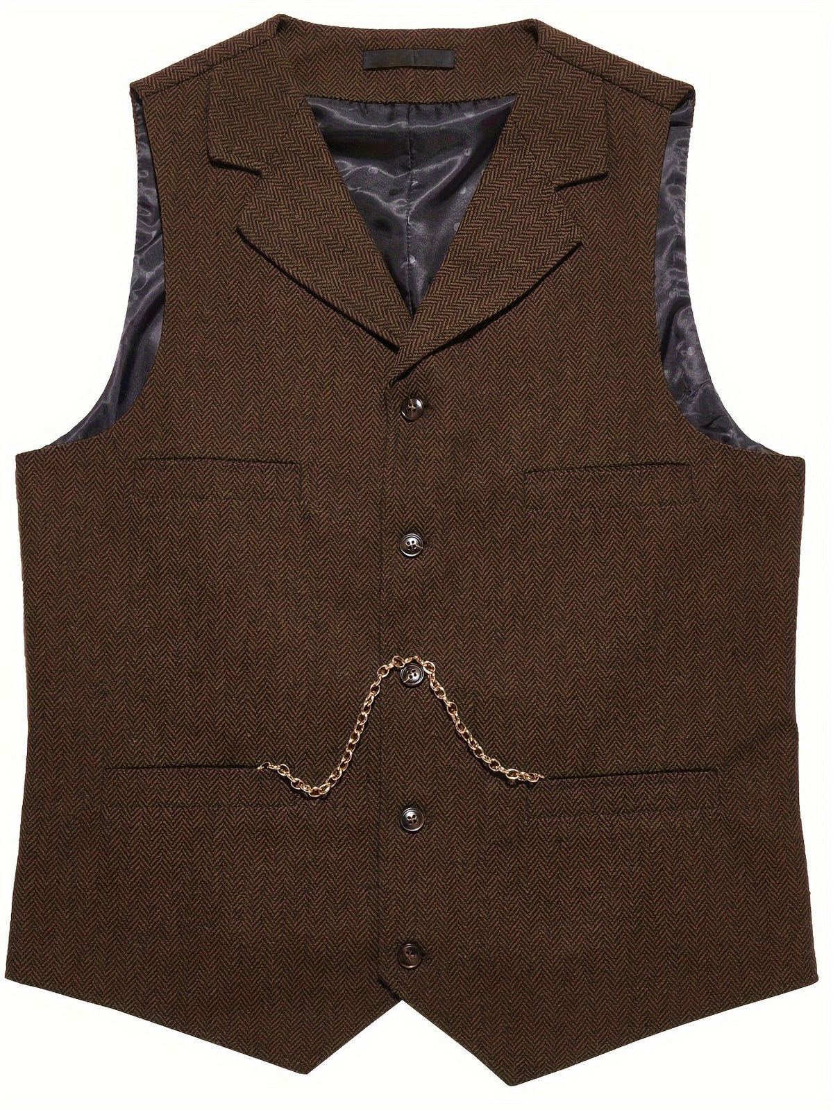 Herringbone Waistcoat in Refined Fabric for Formal or Smart-Casual Wear