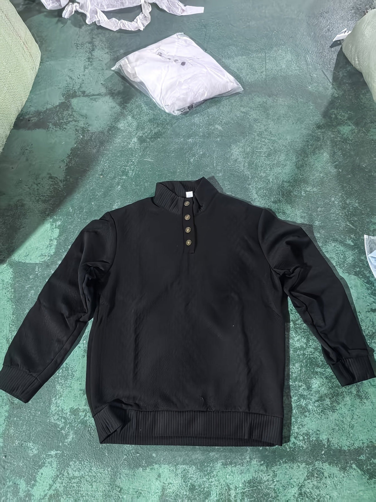 Stand Collar Button Henley Sweater for Men | Comfortable Knit Casual Wear