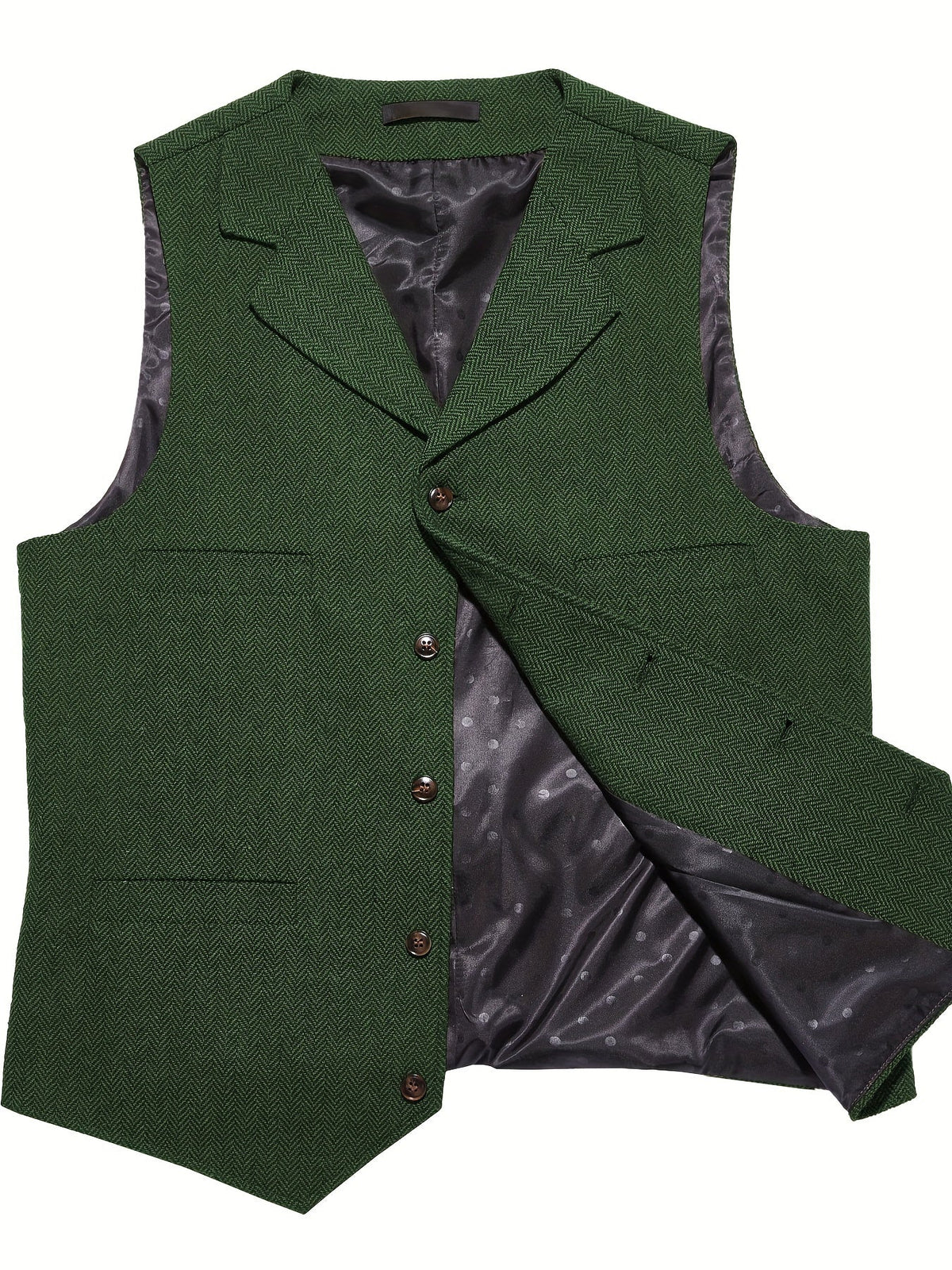 Herringbone Waistcoat in Refined Fabric for Formal or Smart-Casual Wear