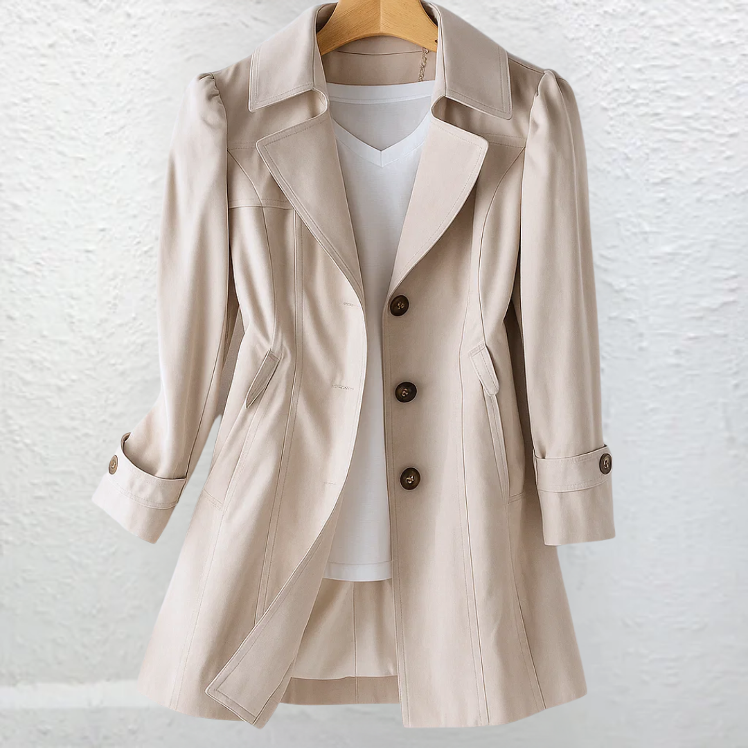 Vintage Trench Coat with Collar | Classic Style Outerwear for Women