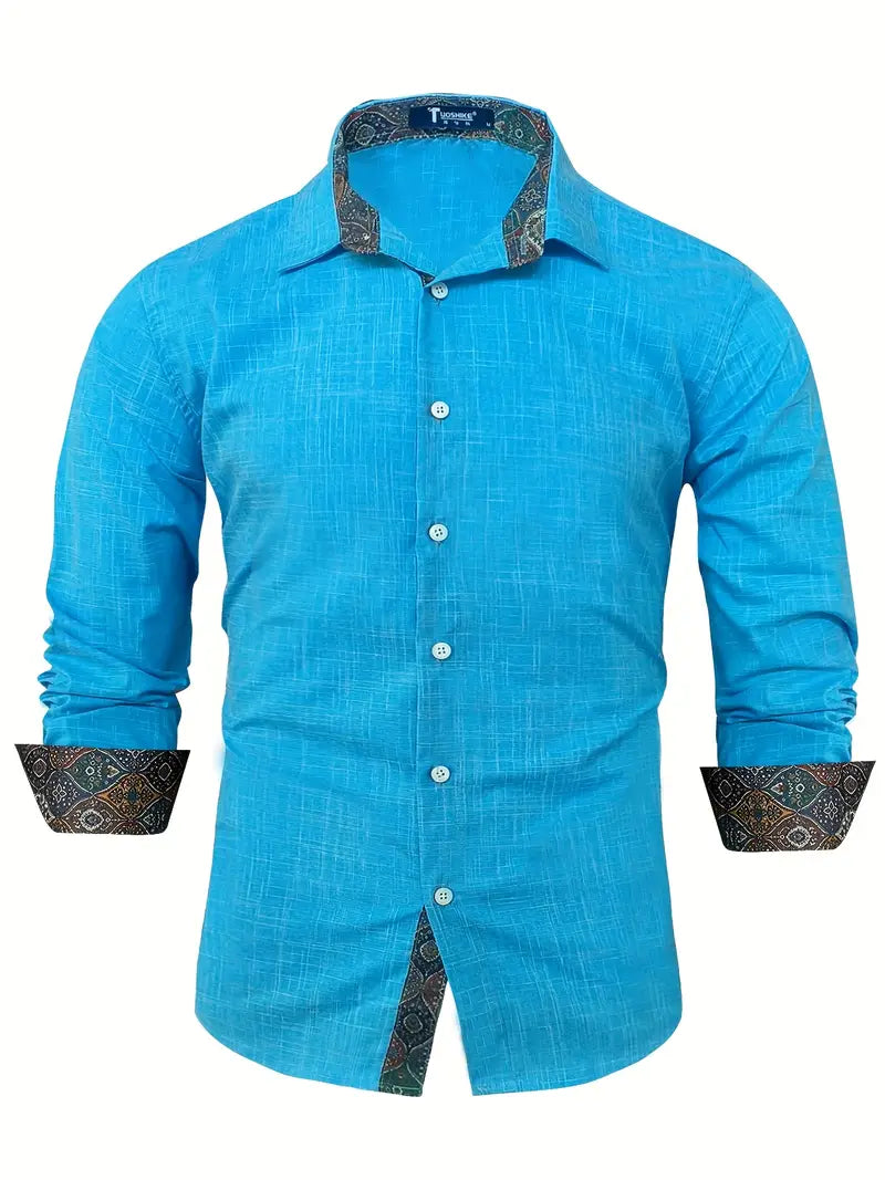 Tailored Button-Up Shirt | Cotton Blend | Classic Fit | Men's Dress Shirt