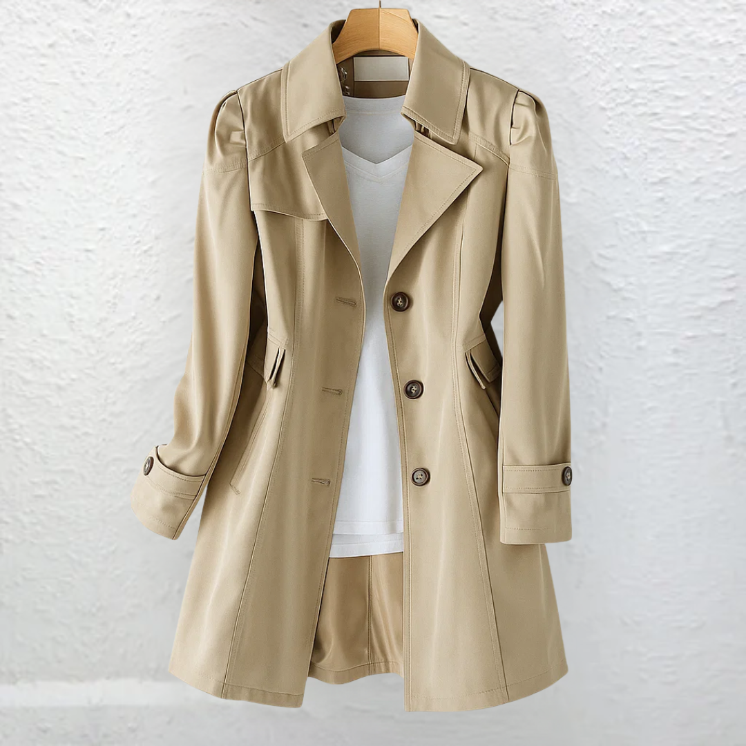 Vintage Trench Coat with Collar | Classic Style Outerwear for Women