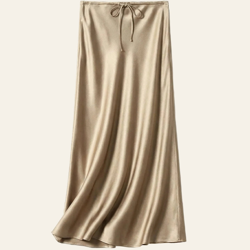 Beige Satin Skirt