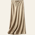 Beige Satin Skirt