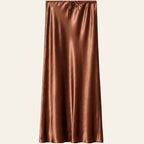 Brown Satin Skirt