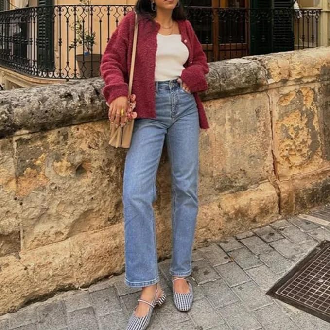 Burgundy Button Up Cardigan for Women, Crew Neck, Long Sleeve – Casual, Fall Fashion