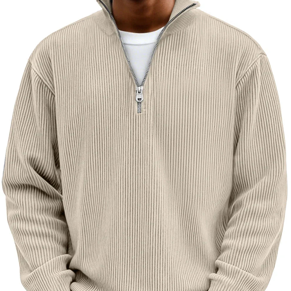 High Neck Zipper Sweater | Stylish Knit Pullover for Casual Wear