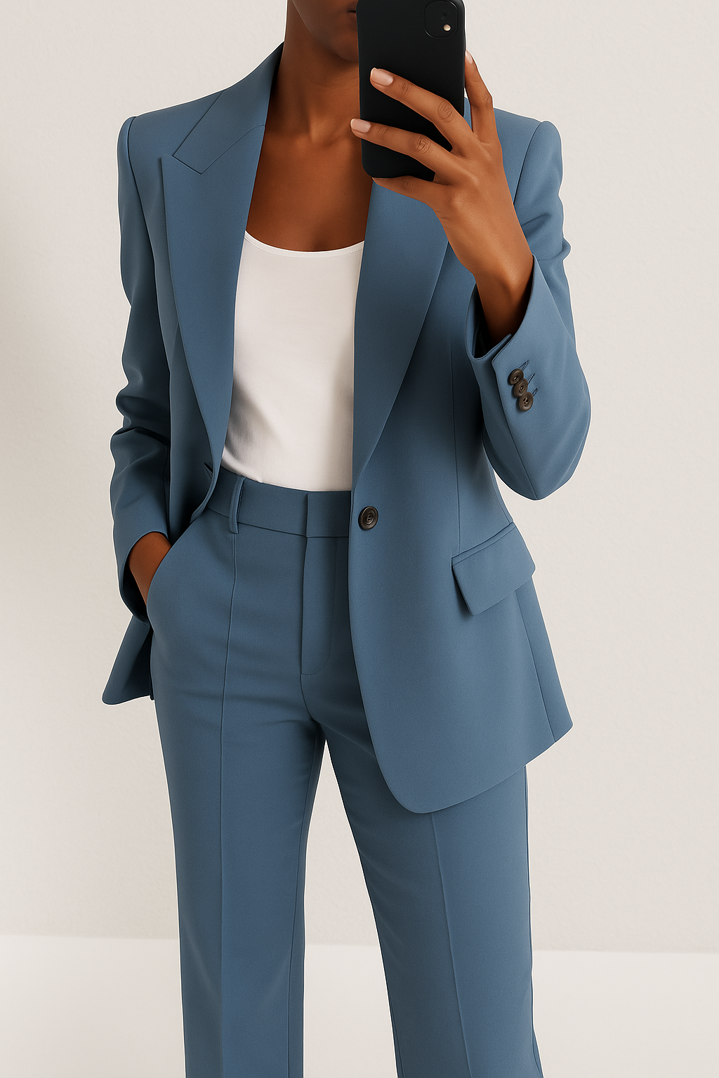 Chic Two-Piece Blazer and Trouser Set | Stylish Office Wear | Modern Fit