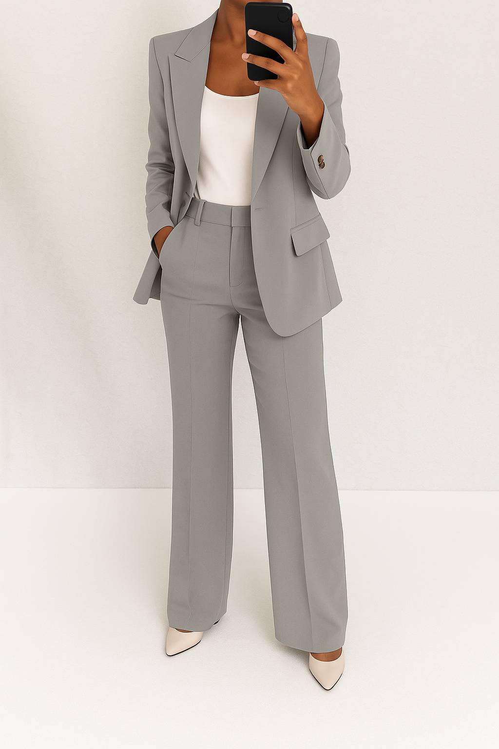 Chic Two-Piece Blazer and Trouser Set | Stylish Office Wear | Modern Fit