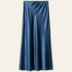 Dark Blue Satin Skirt