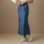 Dark Blue Satin Skirt